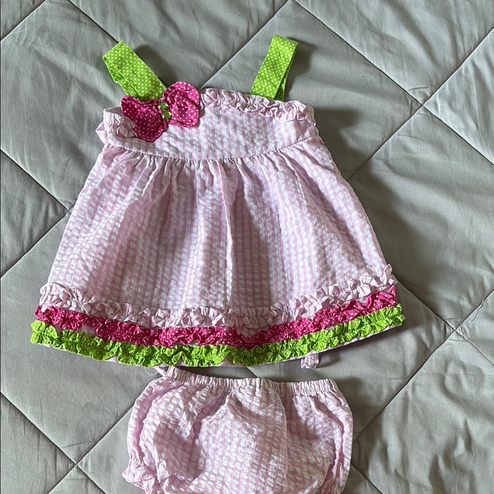 Rare Editions Pink and Green Diaper Cover